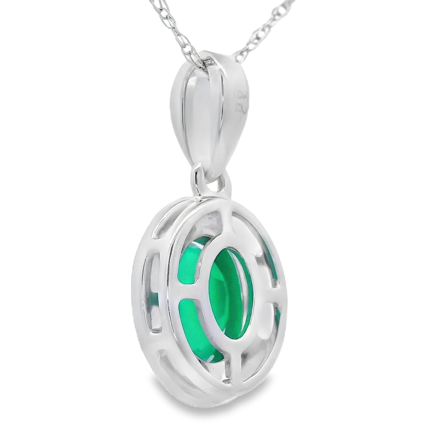 Chalcedony Diamond Fashion Pendants 10KT White Gold