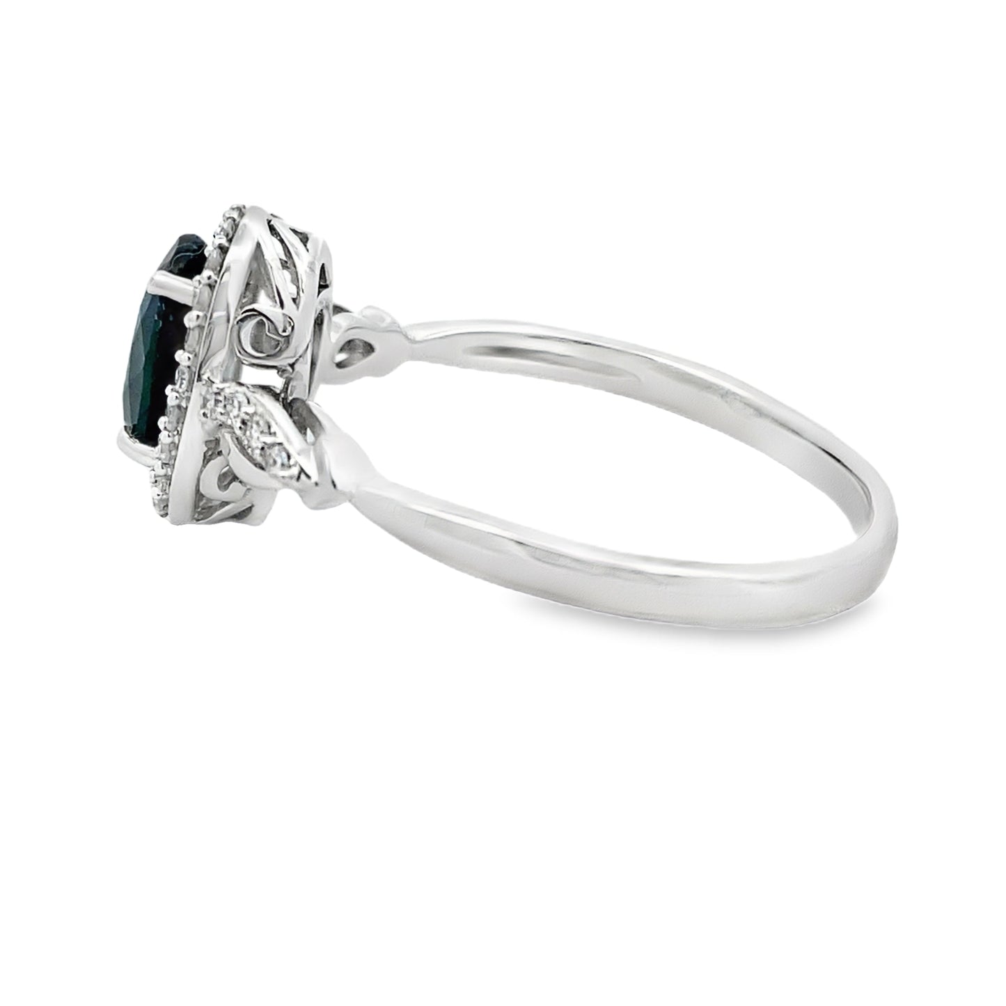 1.07ct Sapphire Diamond Ring 10KT White Gold
