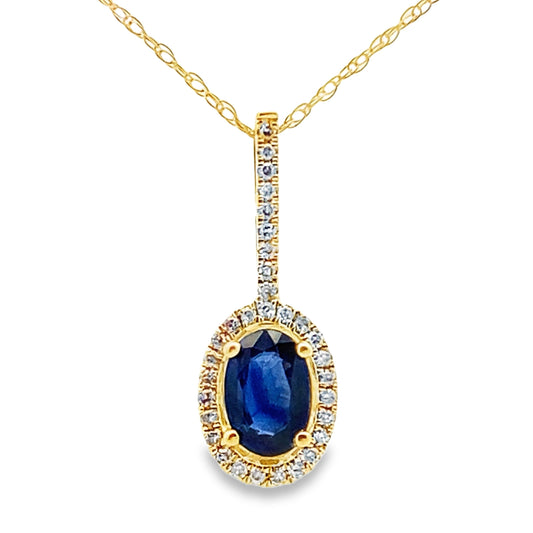 Sapphire Diamond Fashion Pendants 10KT Yellow Gold