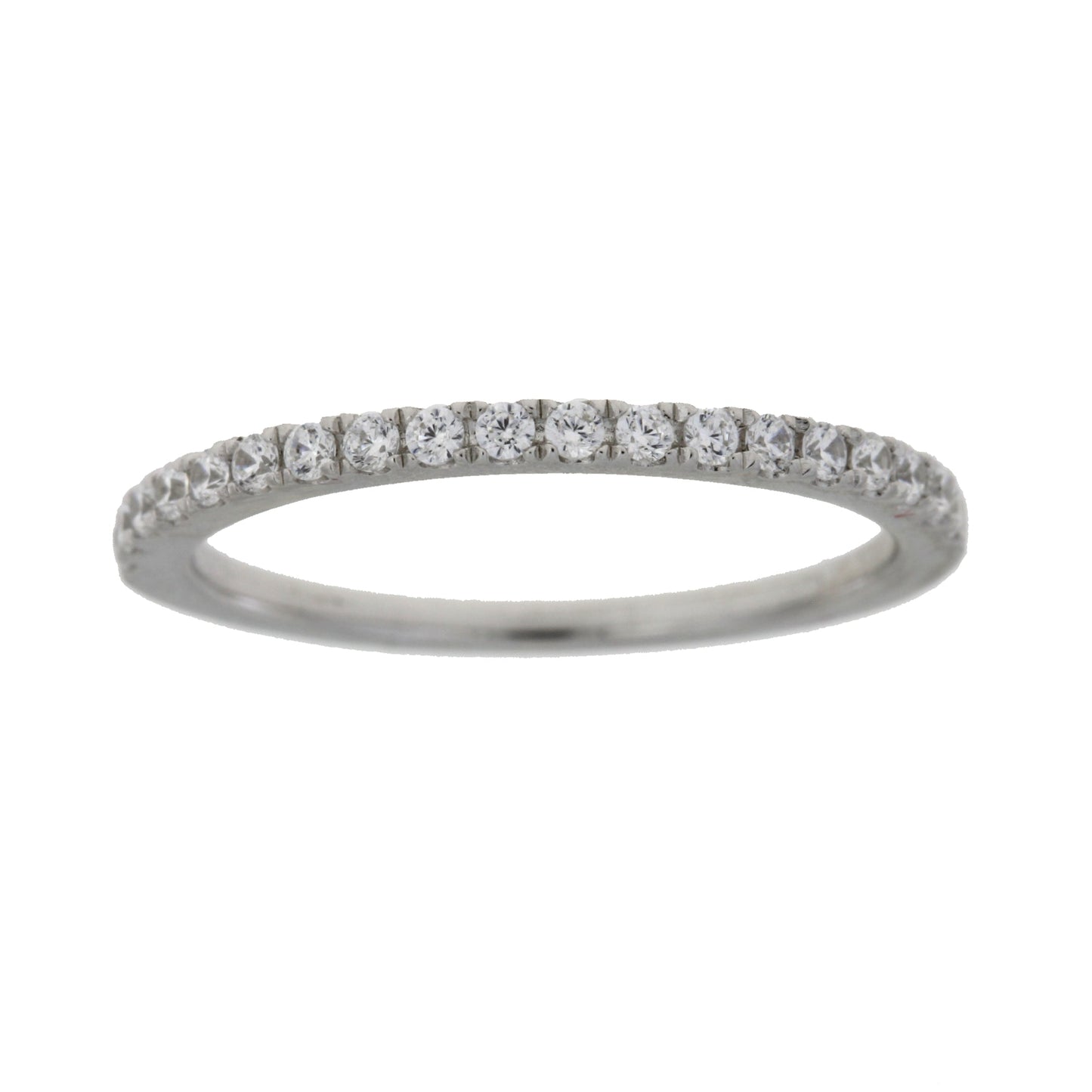 Cubic Zirconium Wedding Band Ring Sterling Silver