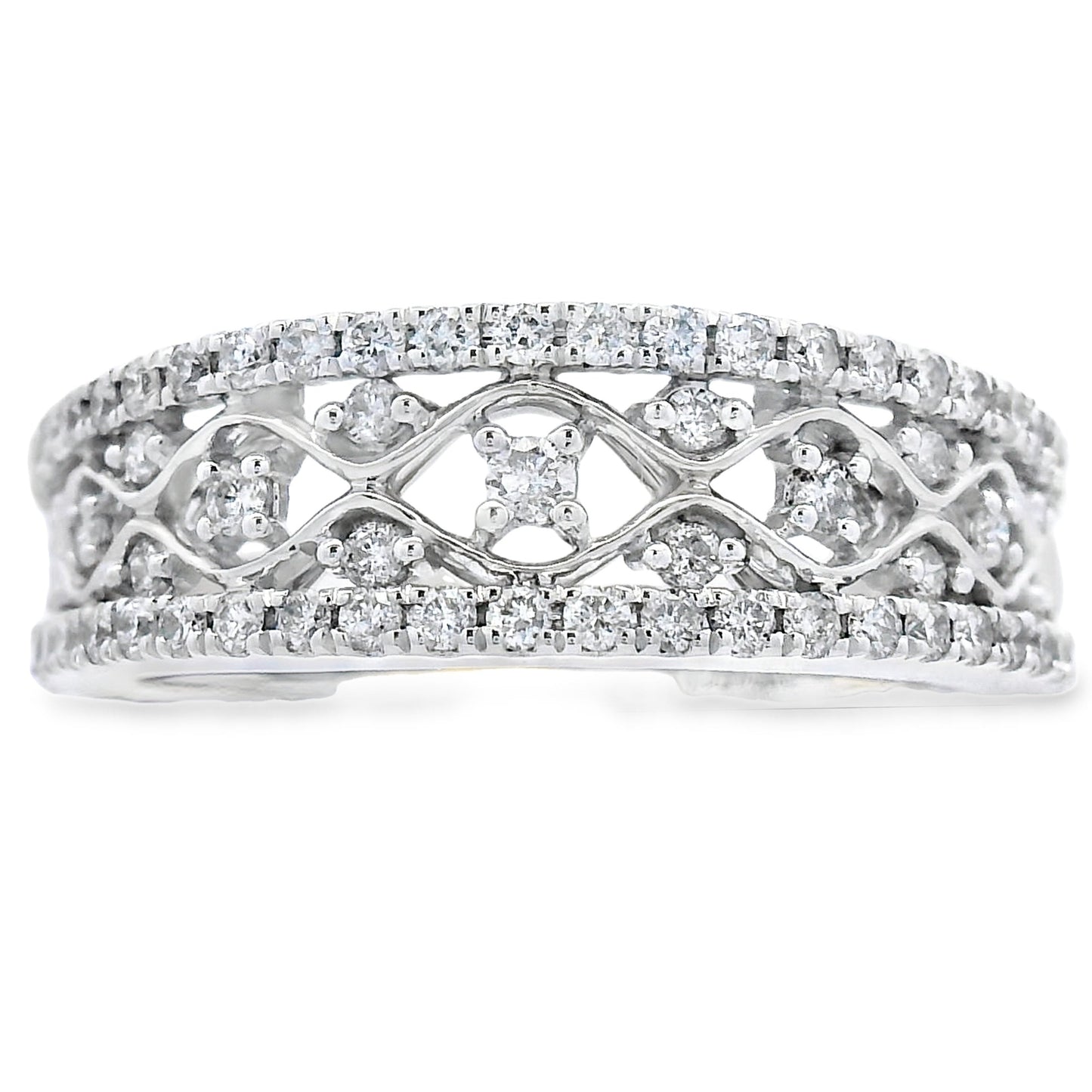 .50ct Diamond Fashion band rings 10KT White Gold