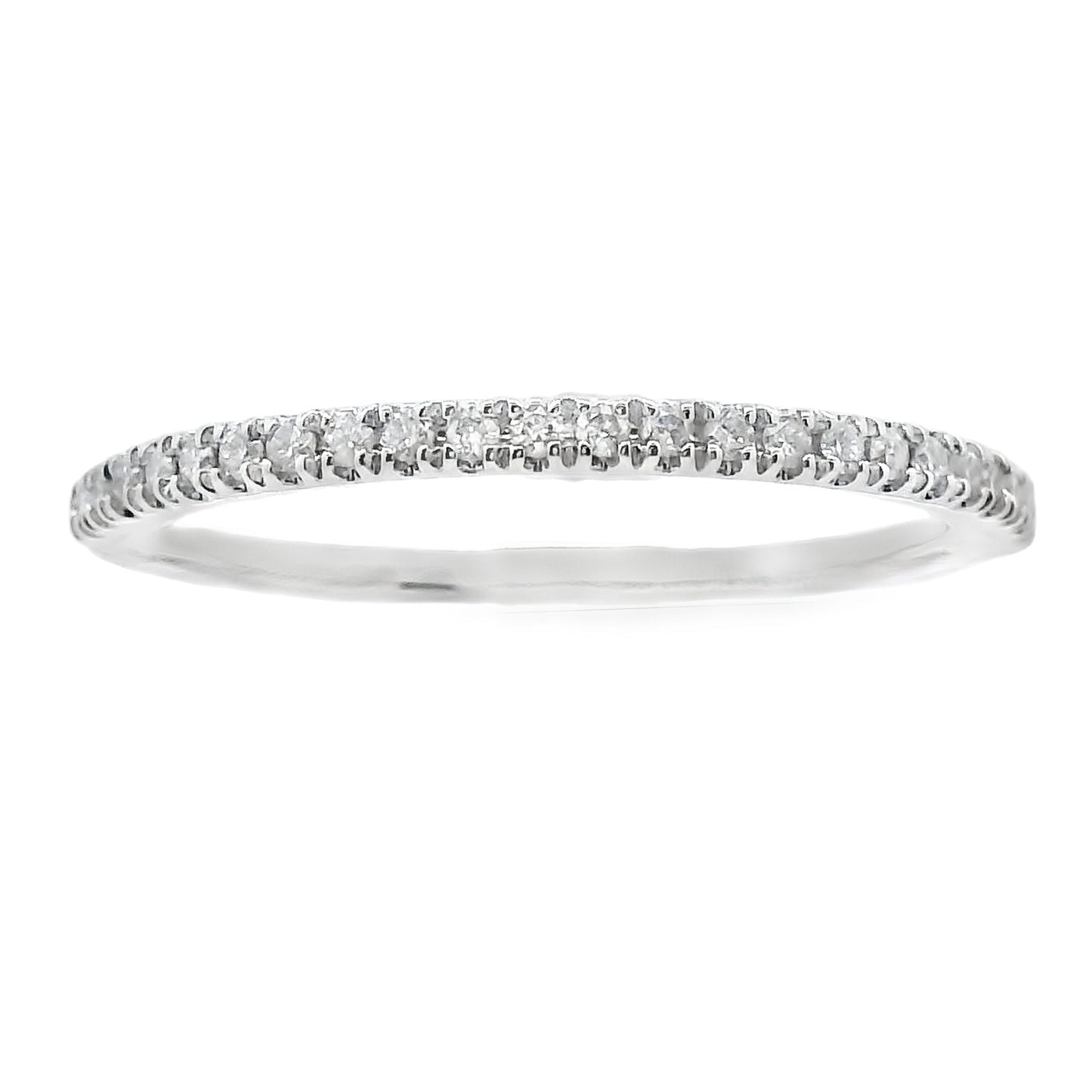Genuine .13ct Diamond Wedding Band Ring 10KT White Gold