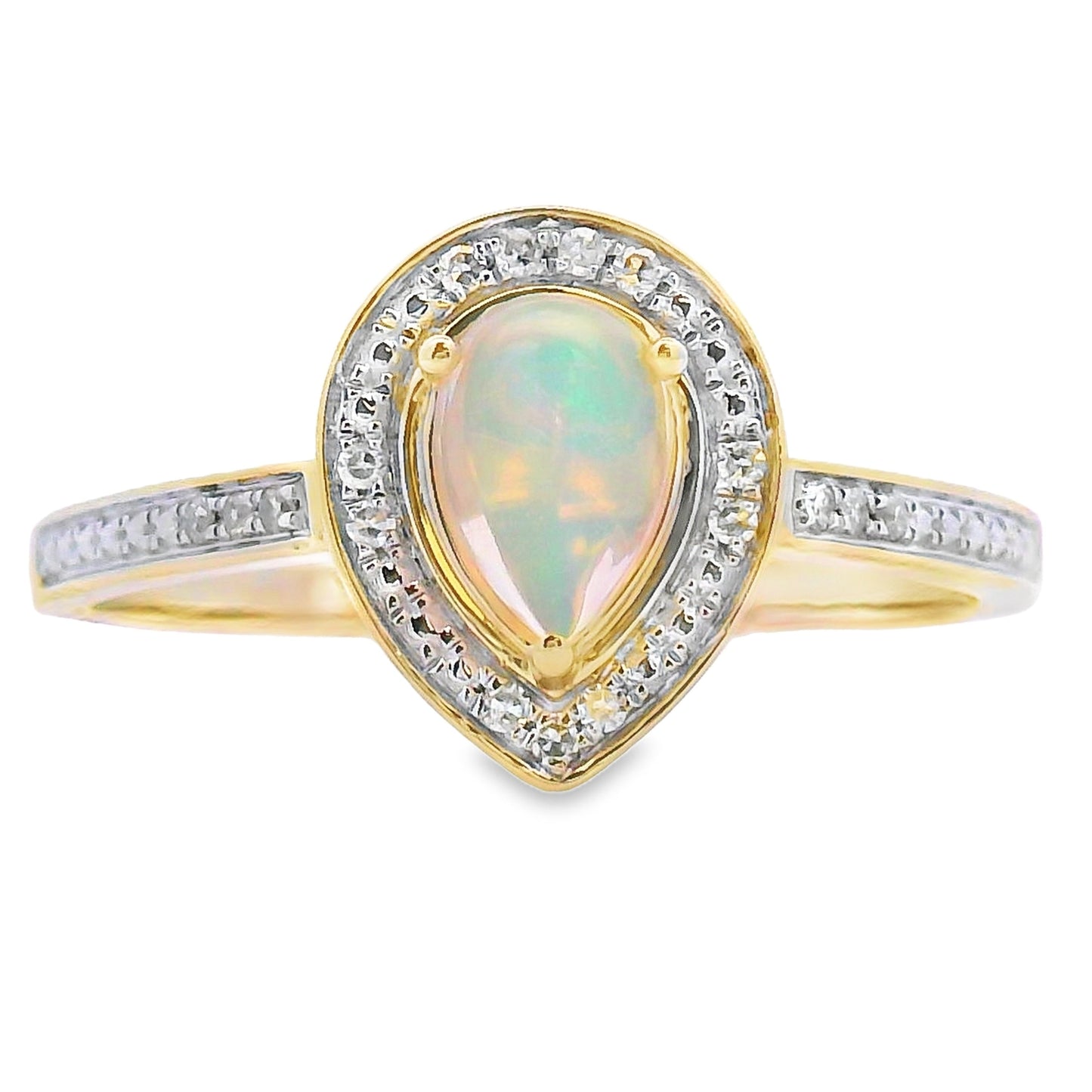 .30ct Opal Diamond Ring 10KT Yellow Gold