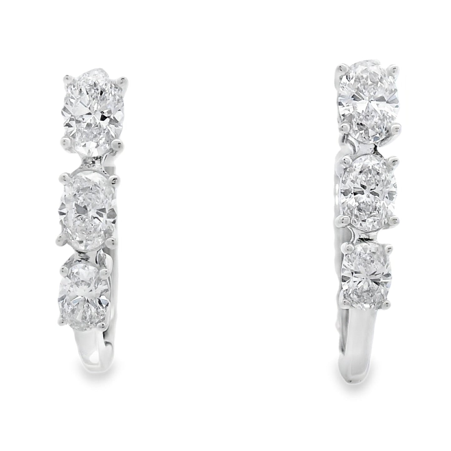 1.50ct Lab Grown Diamond Hoop Earrings 14KT White Gold