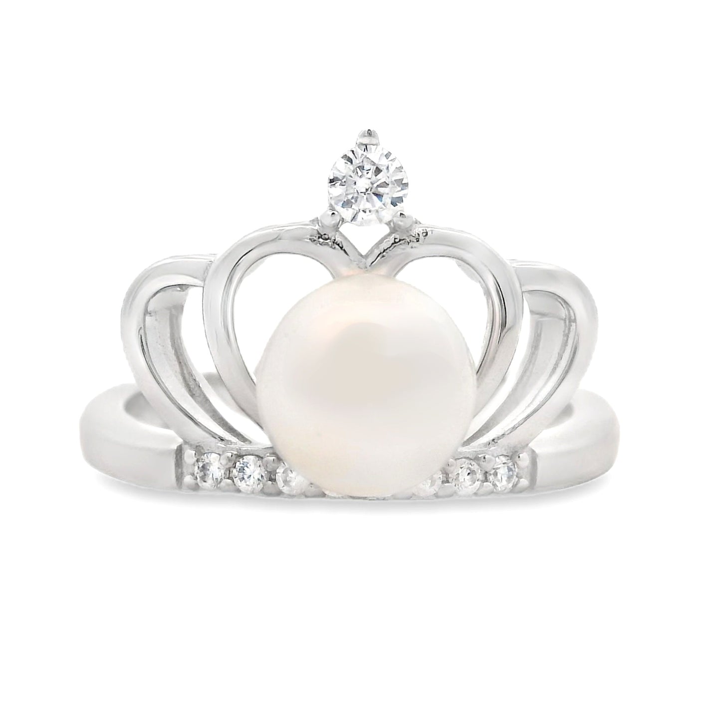 FW Pearl Cubic Zirconium Ring Sterling Silver