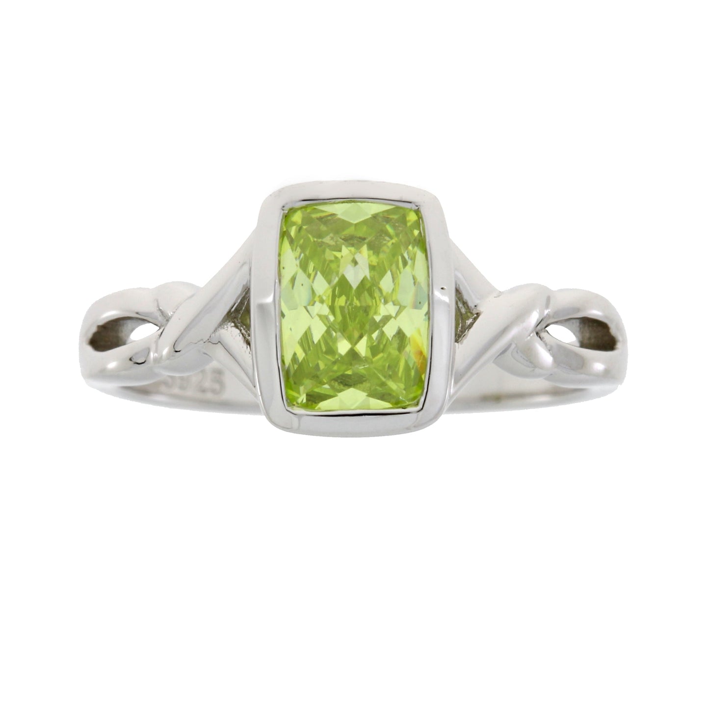 Natural Cubic Zirconium Ring Sterling Silver