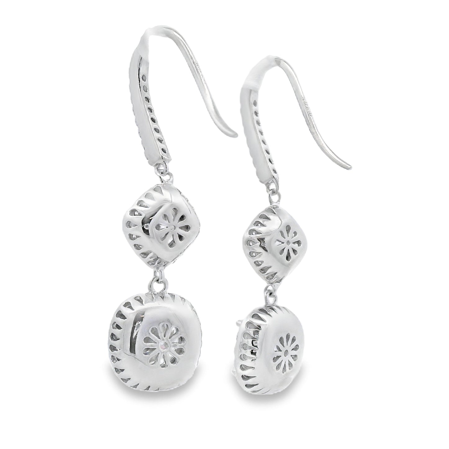 8.51ct Moissanite Dangle Earrings Sterling Silver