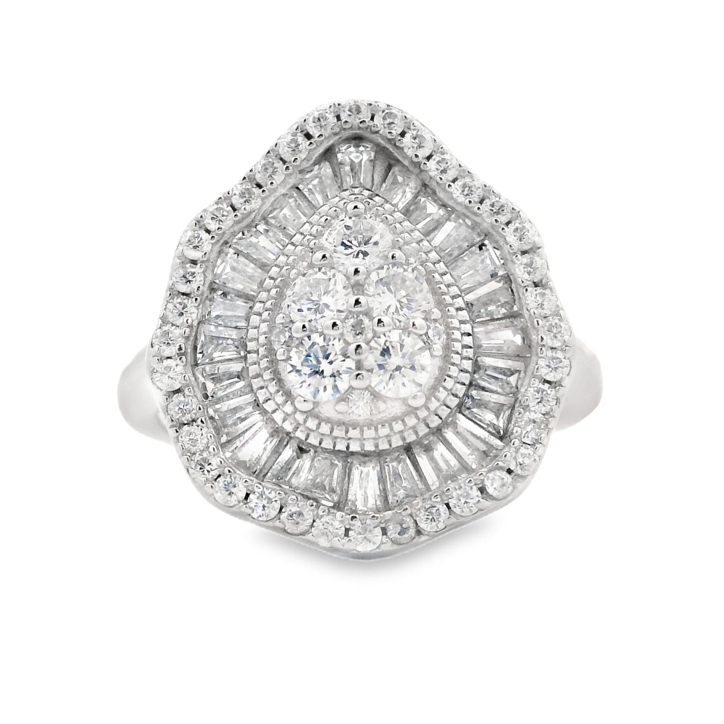 Genuine Cubic Zirconia Ring Sterling Silver