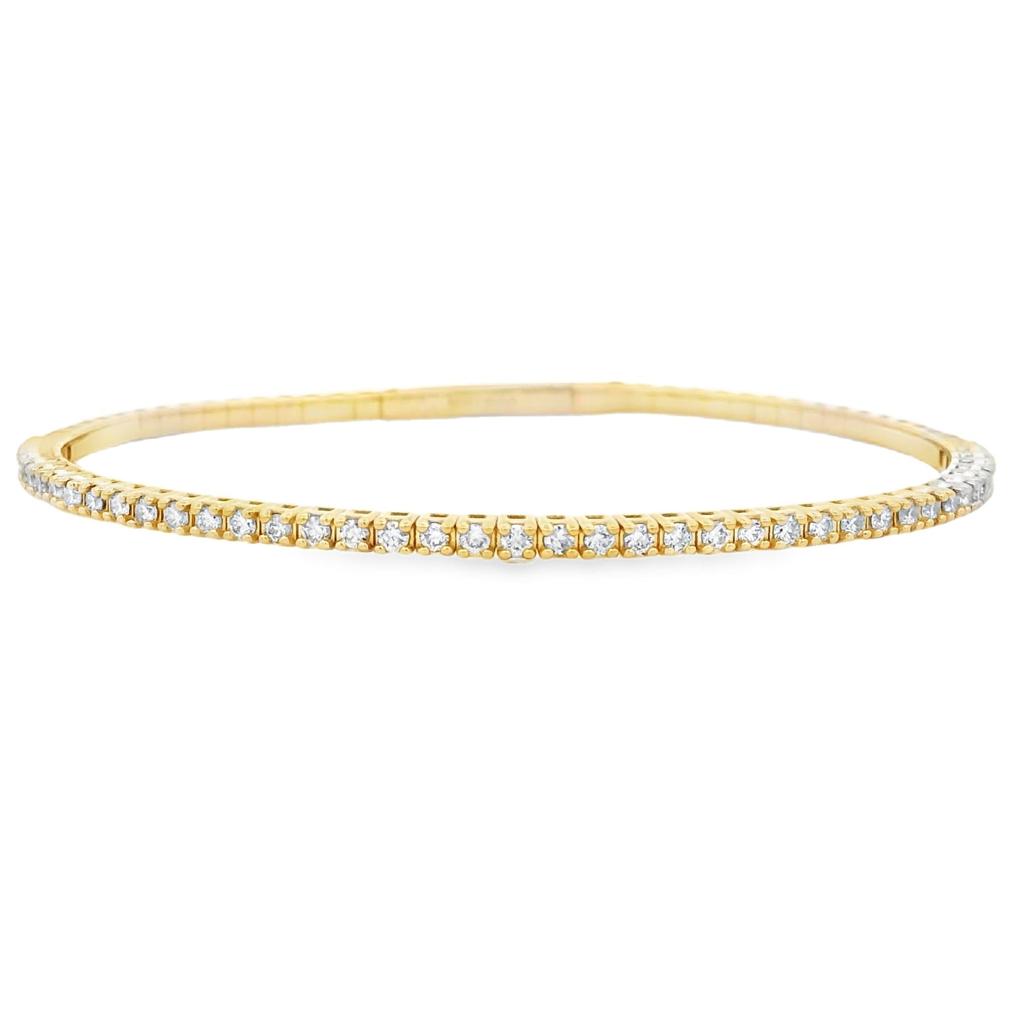 1.00ct Diamond Bangle Bracelet 14KT Yellow Gold