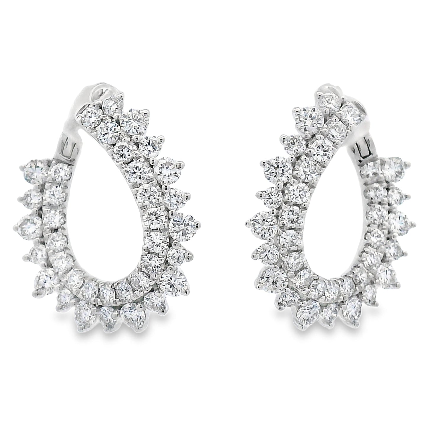 1.50ct Lab Grown Diamond Hoop Earrings 14KT White Gold