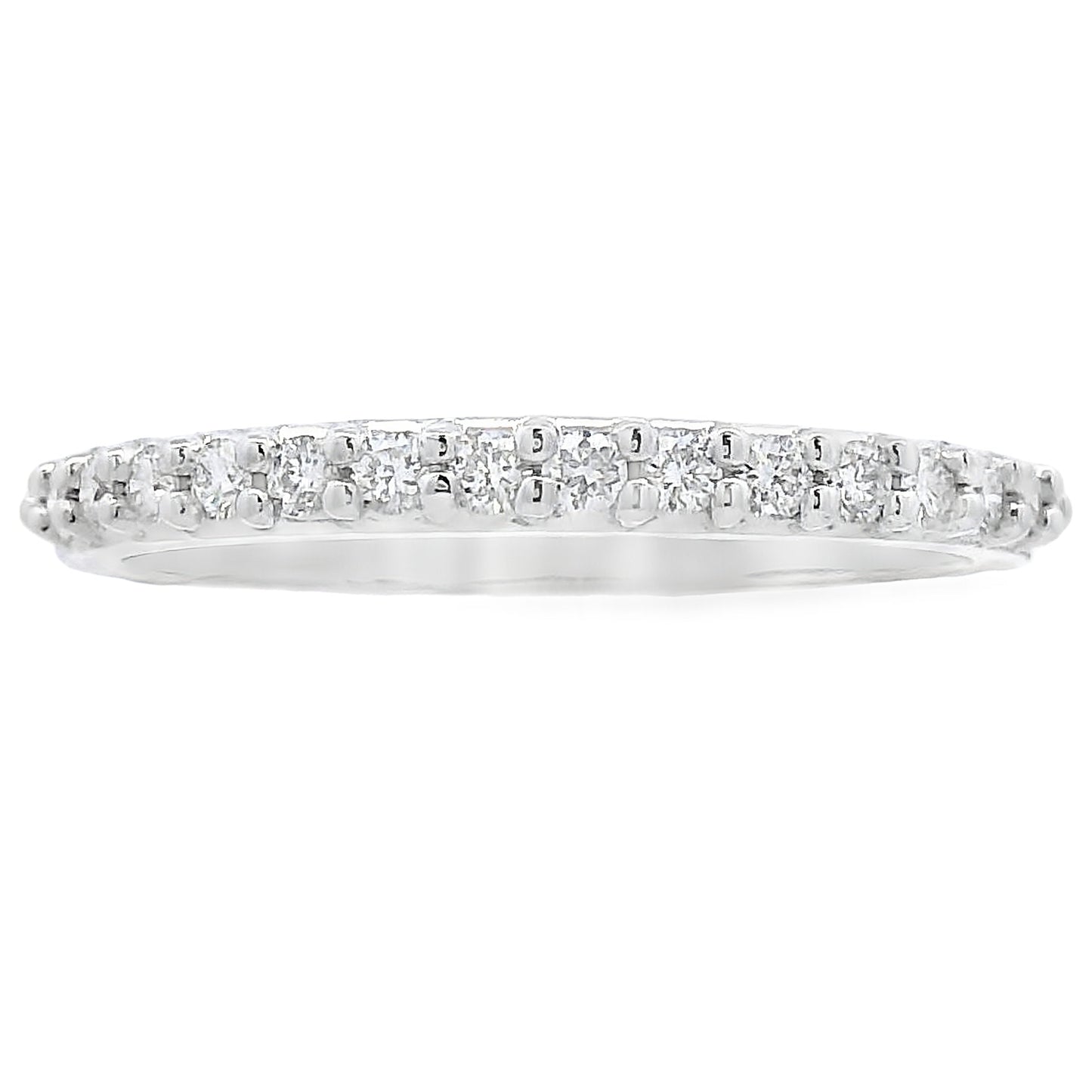 Natural .25ct Diamond Wedding Band Ring 14KT White Gold