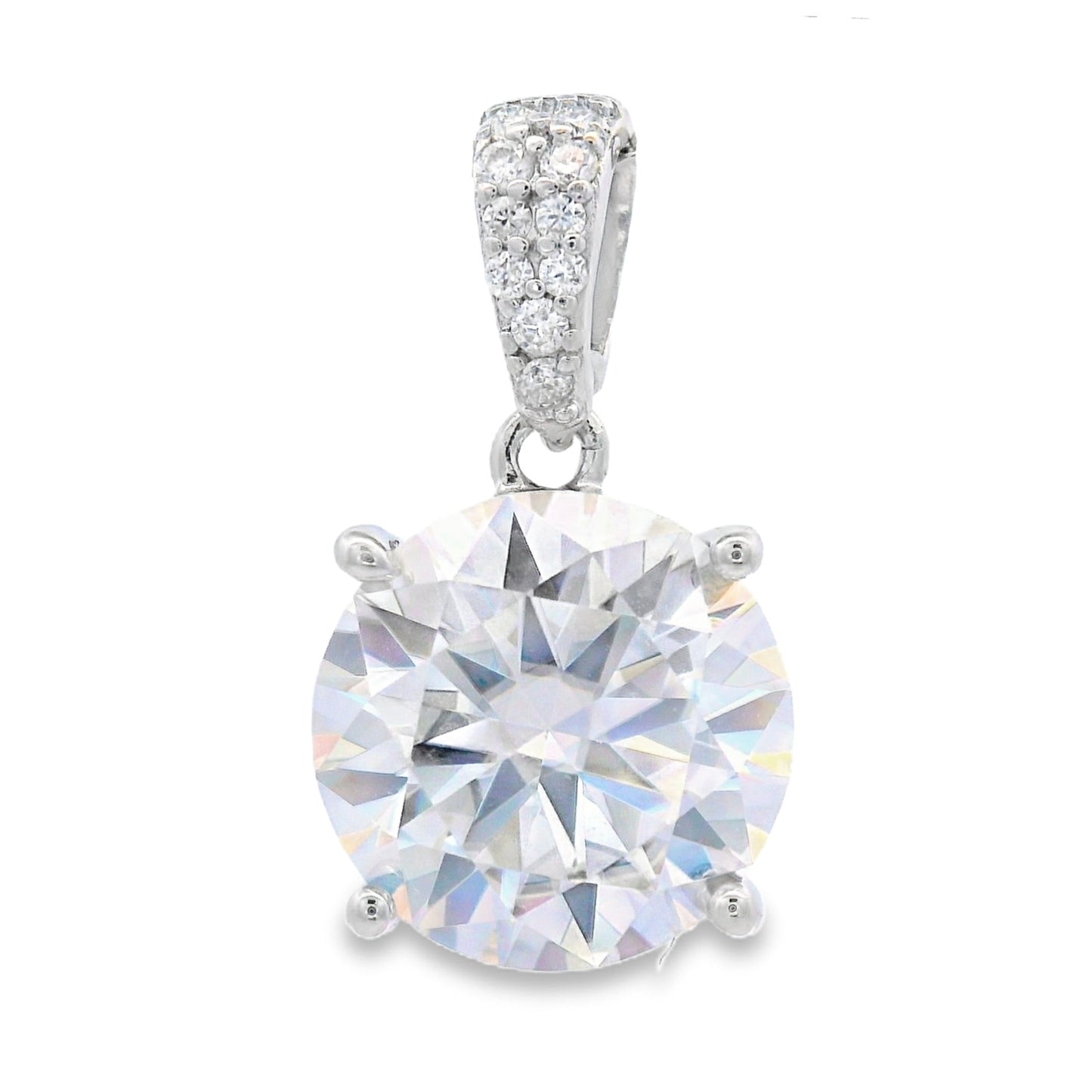 4.00ct Moissanite Pendant Sterling Silver