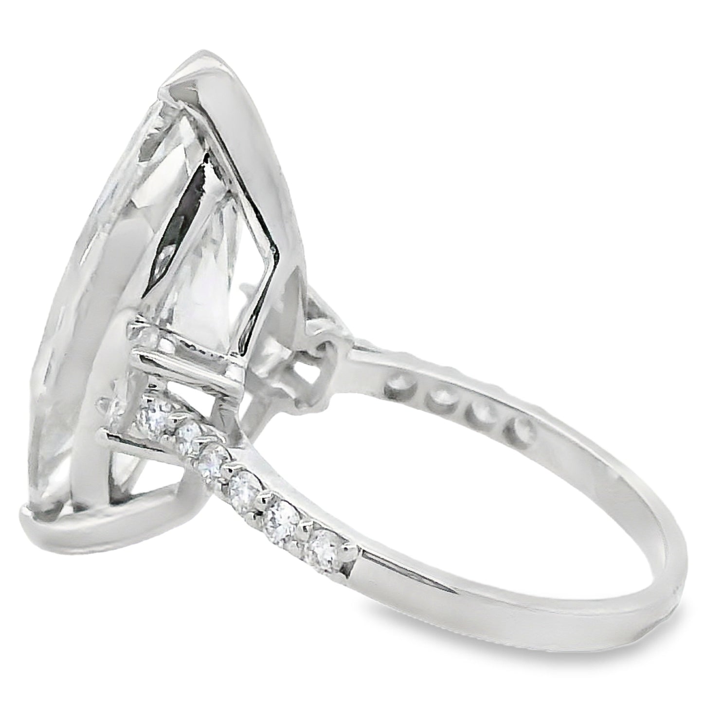 9.85ct Lab Grown Diamond Eng Only 14KT White Gold
