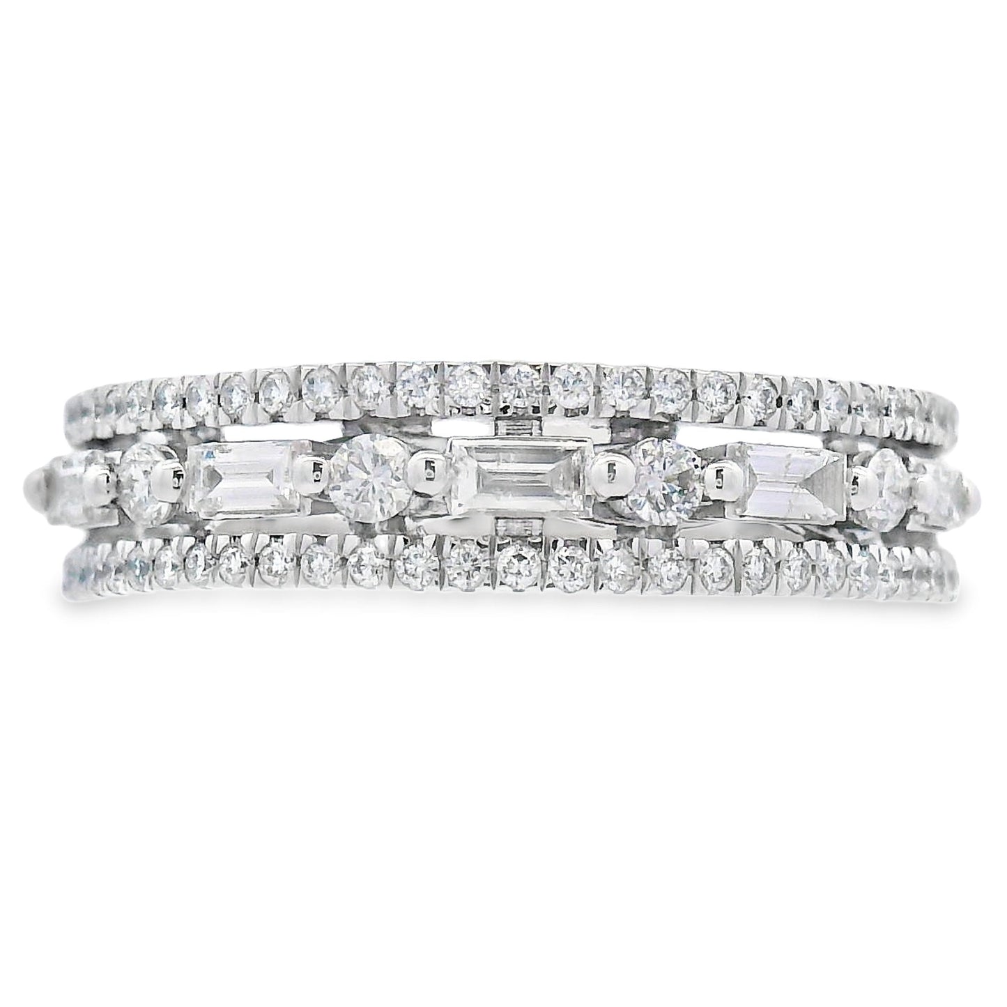 .50ct Diamond Fashion band rings 14KT White Gold