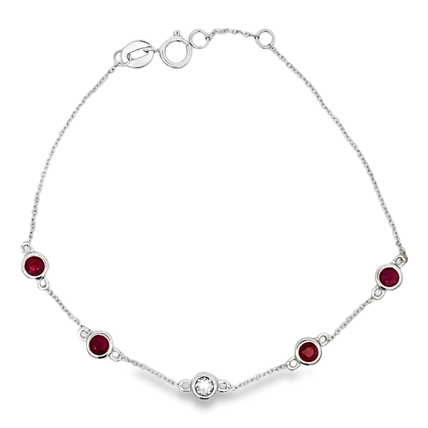 .71ct Ruby Diamond Bracelet 14KT White Gold
