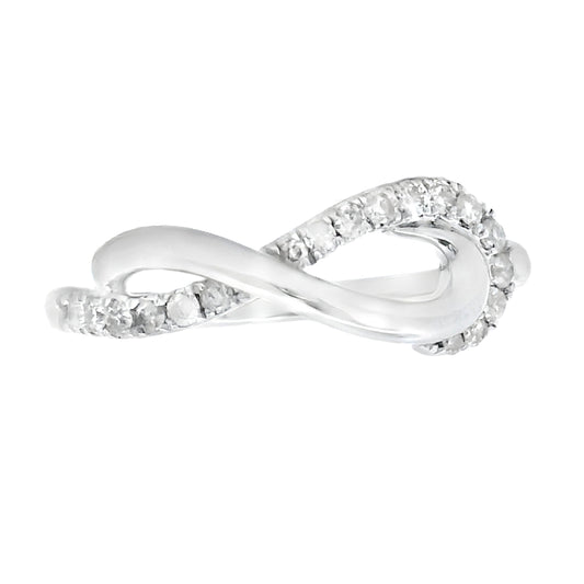Natural .21ct Diamond Ring Sterling Silver