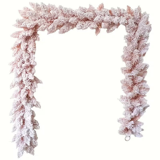 Pink Christmas Garland Pine Cedar-0