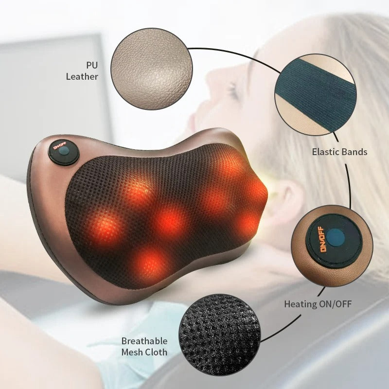 Electric Shiatsu Neck and Back Massage Pillow-2