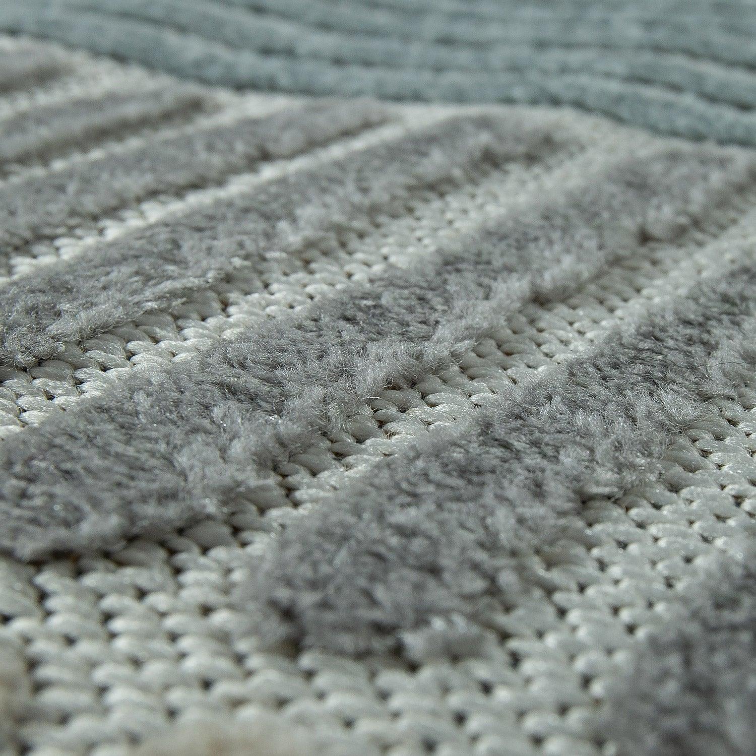 In- & Outdoor Rug Marrakesh Carved Design - Brown Blue-3