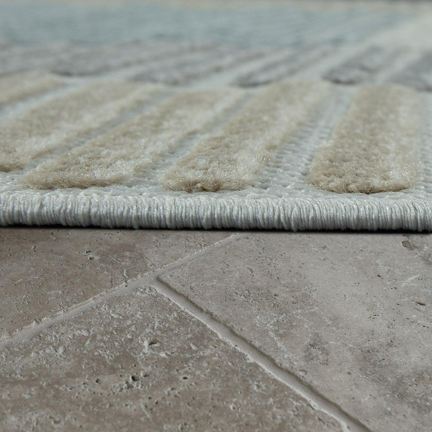 In- & Outdoor Rug Marrakesh Carved Design - Brown Blue-4