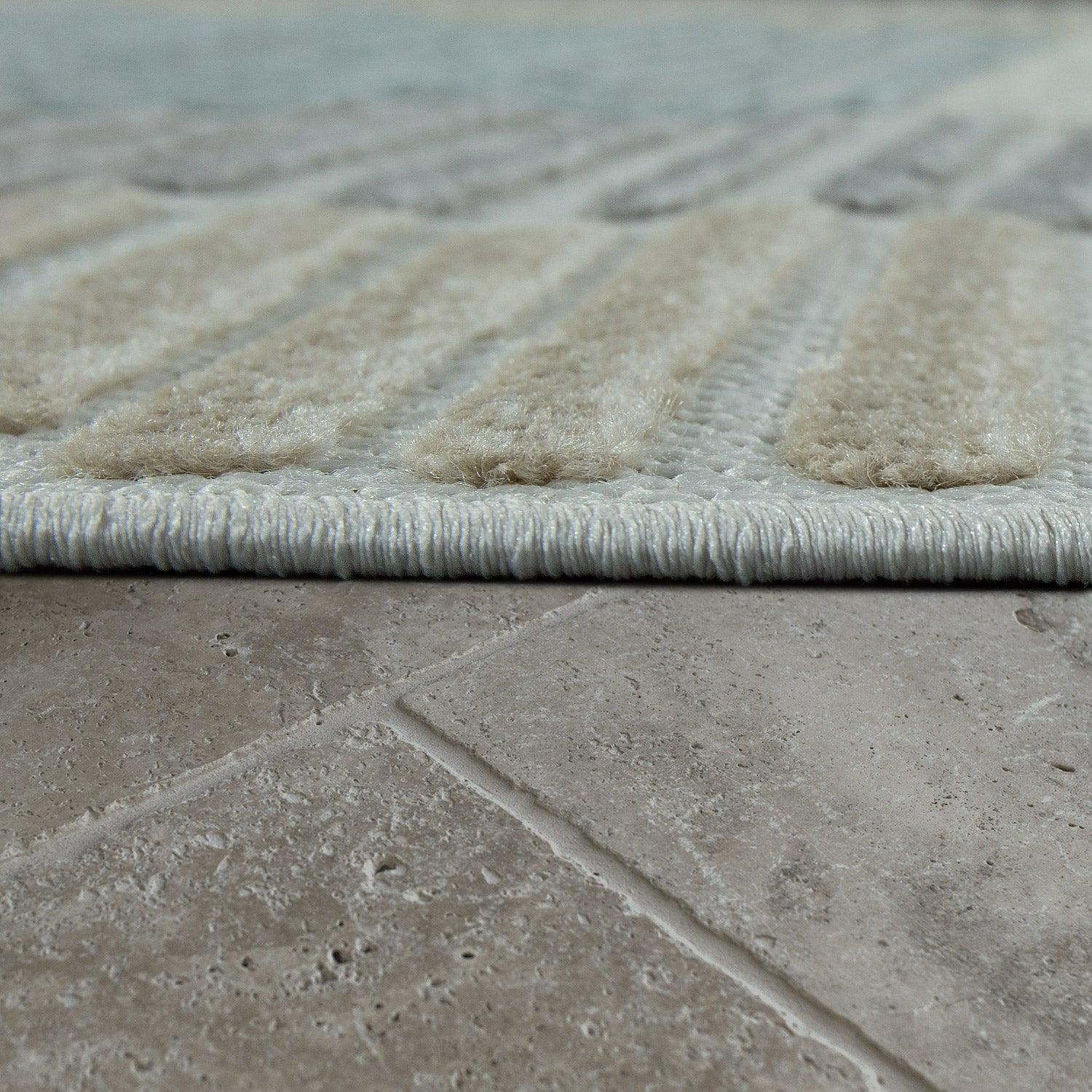 In- & Outdoor Rug Marrakesh Carved Design - Brown Blue-4