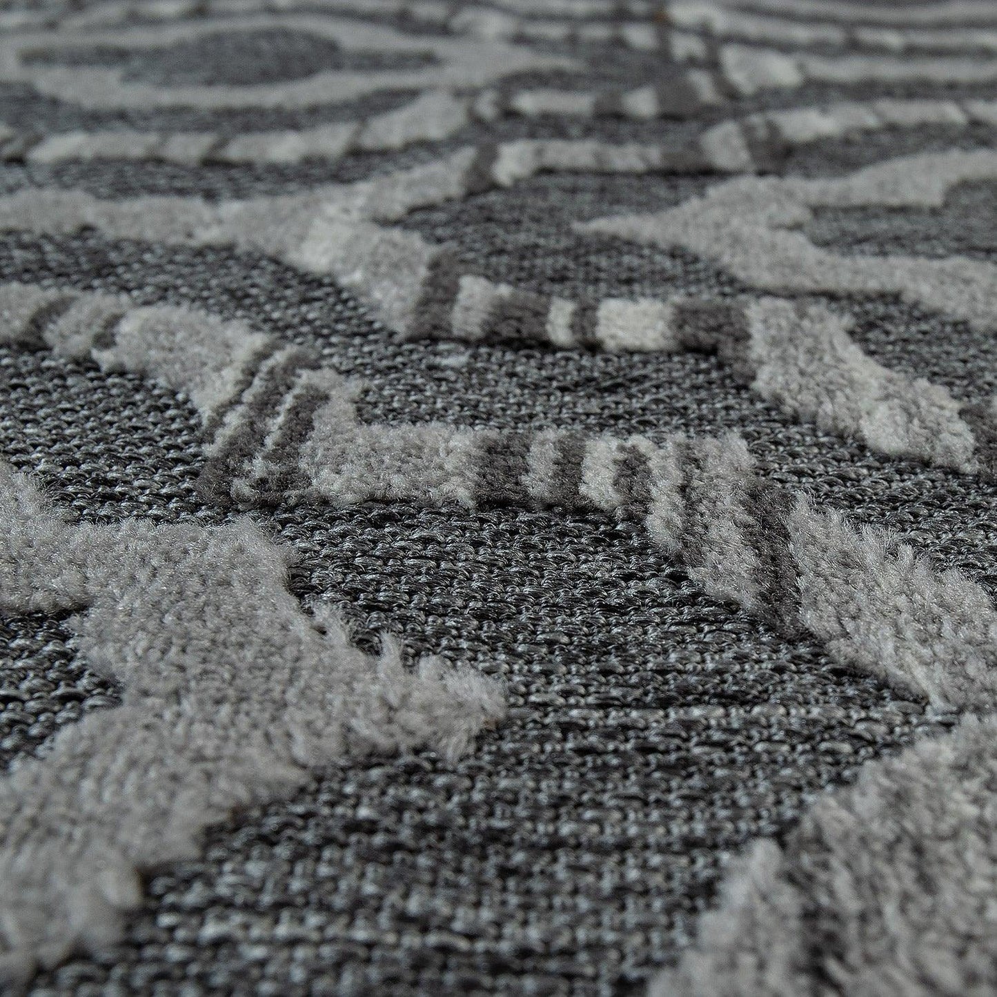 In- & Outdoor Rug Marrakesh Moroccan Ornaments - Dark Grey-3