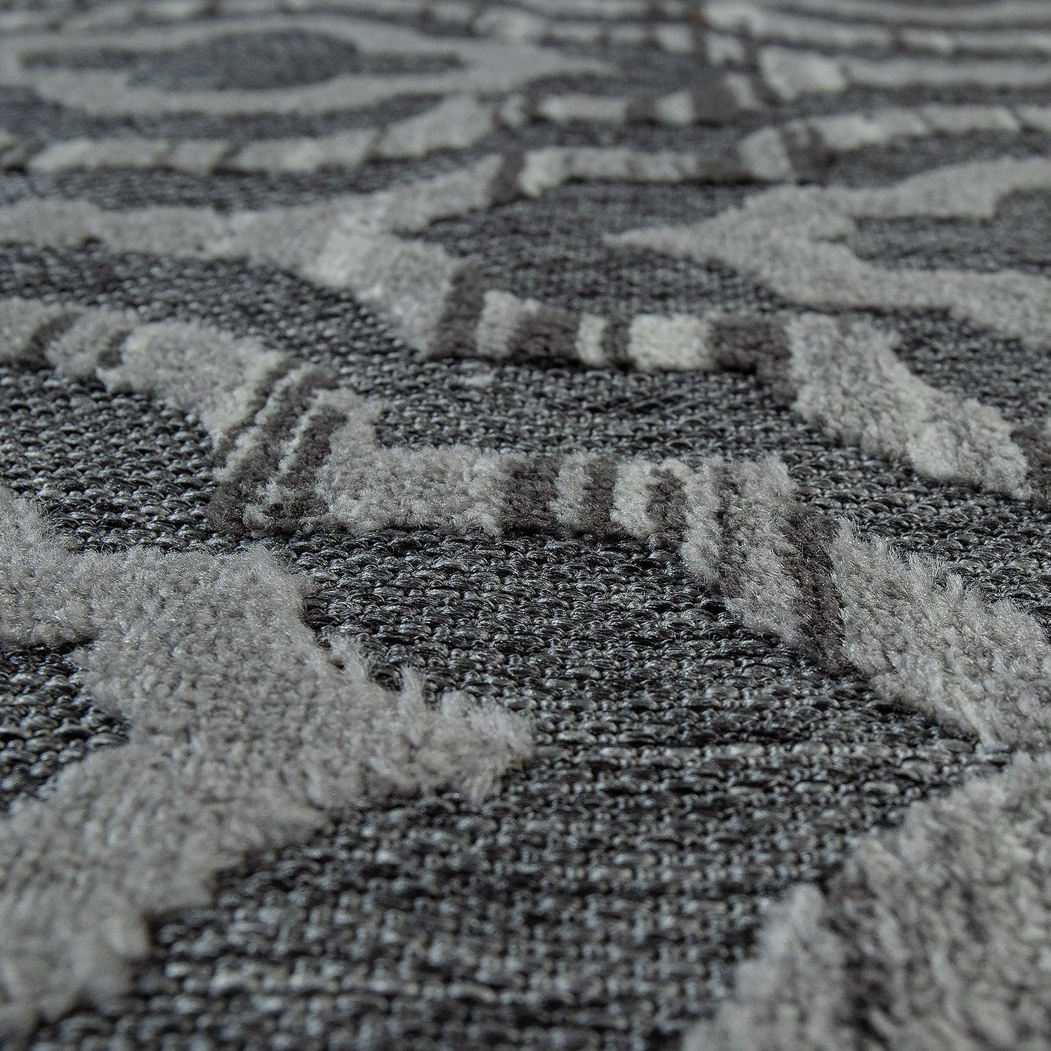 In- & Outdoor Rug Marrakesh Moroccan Ornaments - Dark Grey-3