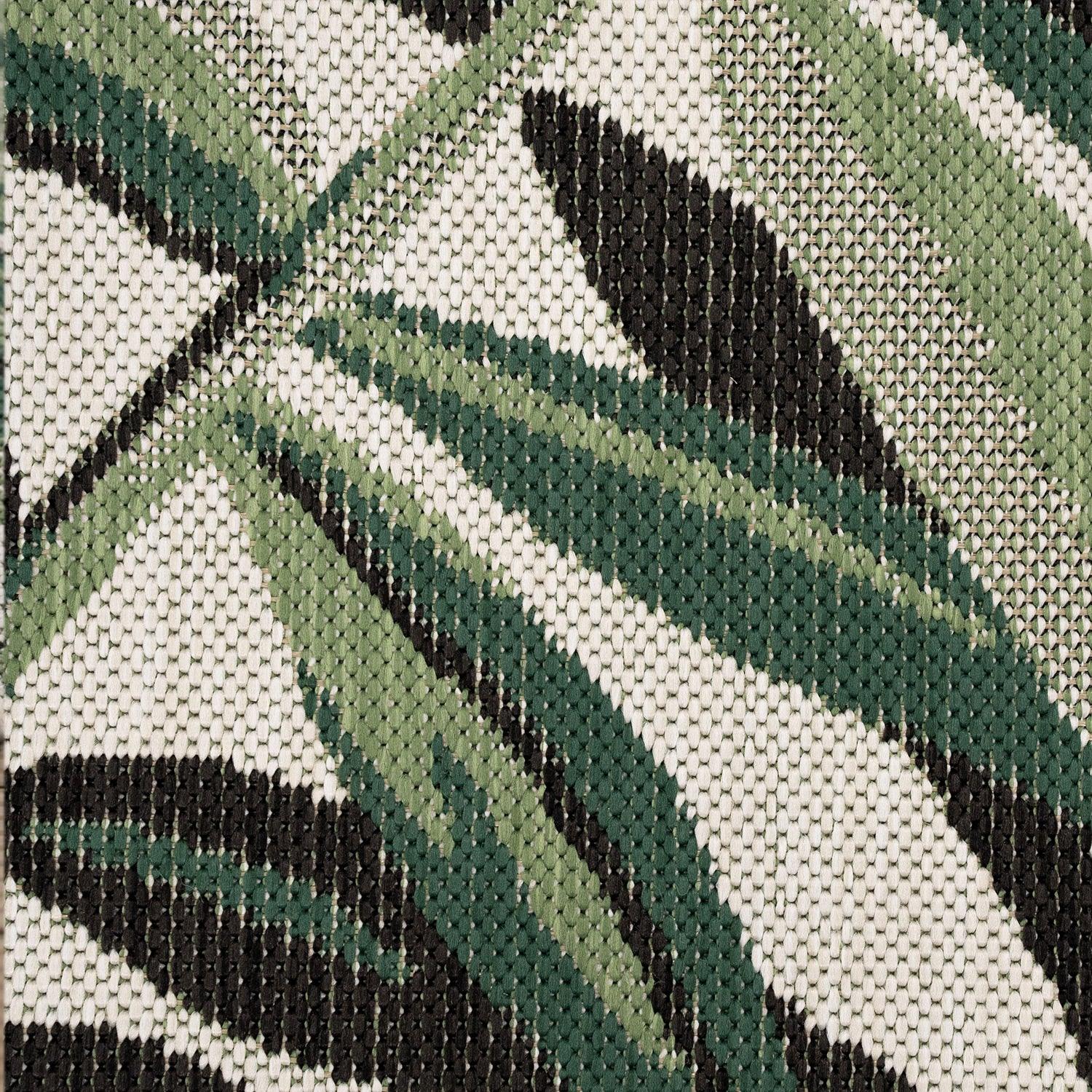 In- & Outdoor Rug Ostende for Patio Jungle Design - Green Beige-3
