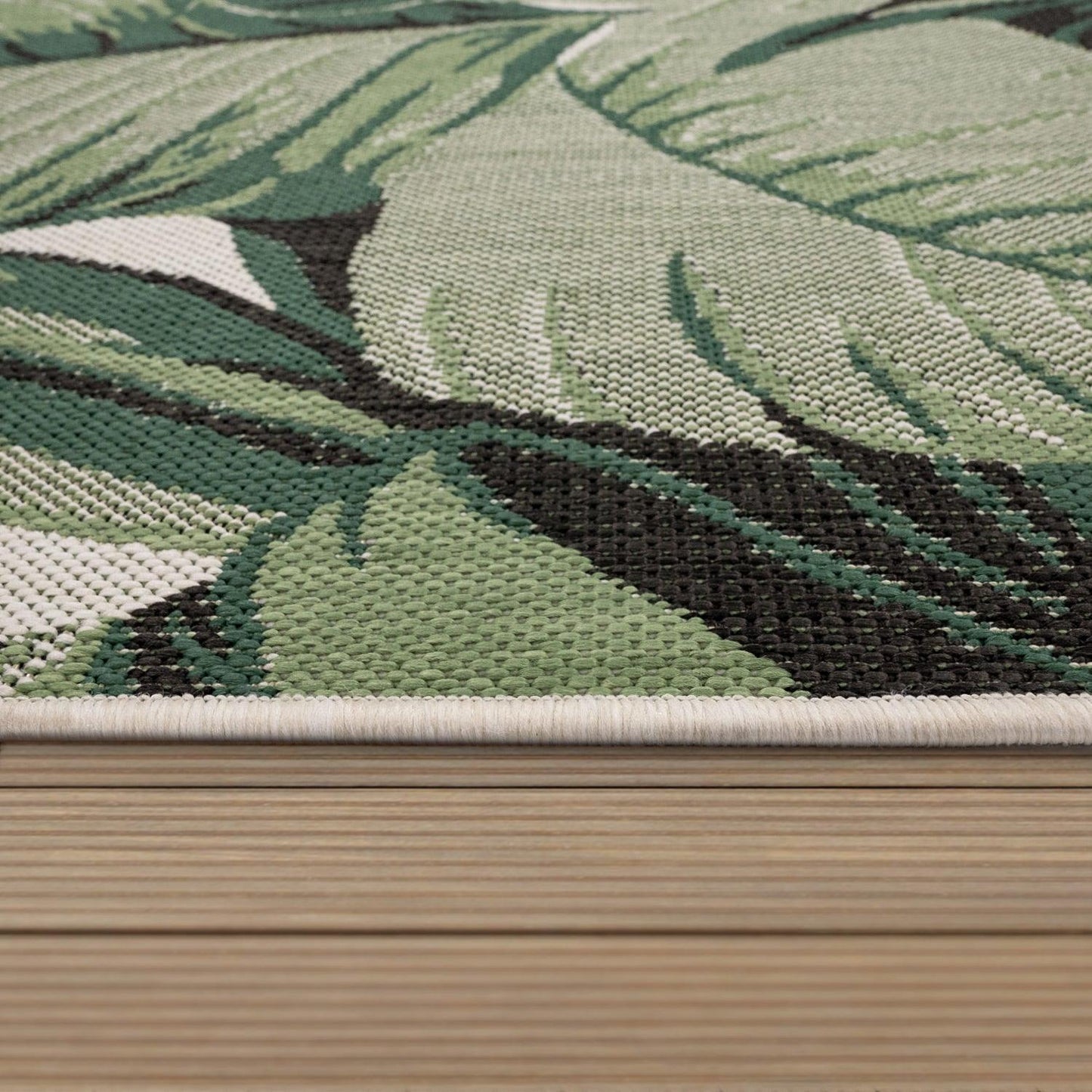 In- & Outdoor Rug Ostende for Patio Jungle Design - Green Beige-4
