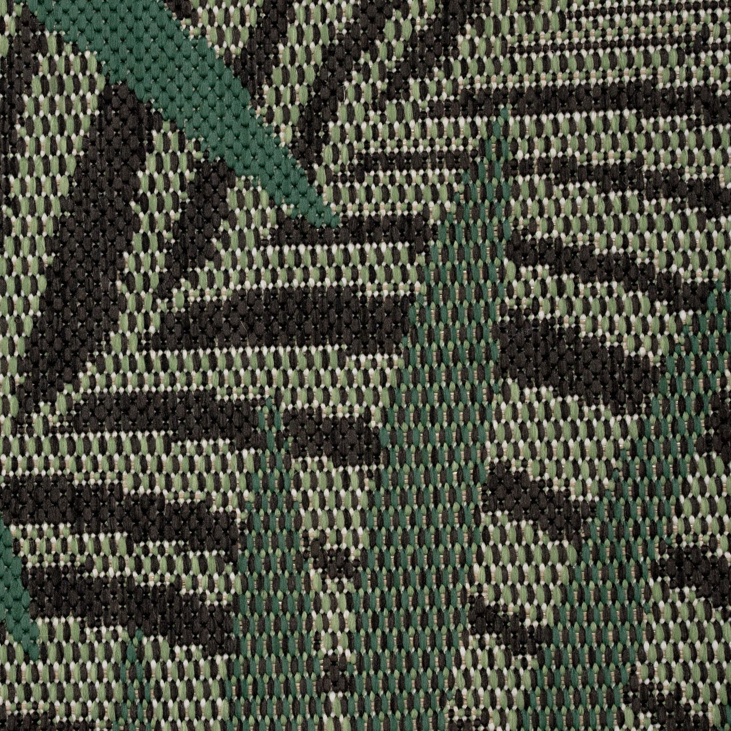 Outdoor Rug Ostende Tropical Palm Leaves - Black Green-1