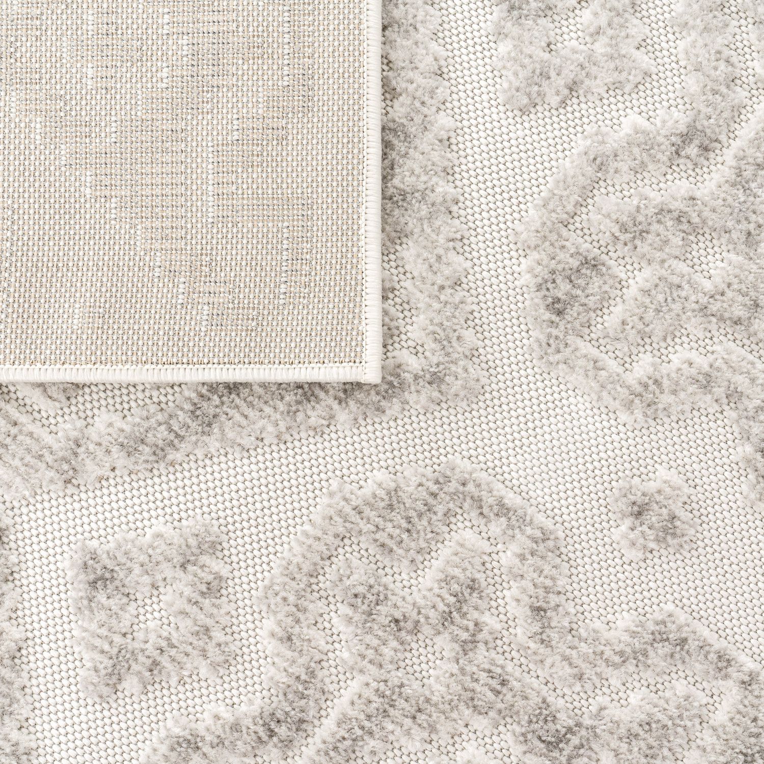 In- & Outdoor Rug Marrakesh High/Low Effect Trellis in Cream-3
