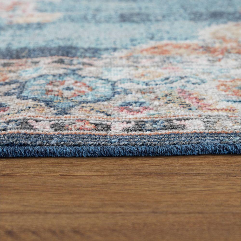 Indoor & Outdoor Rug For Patio, Oriental Look In Blue-2