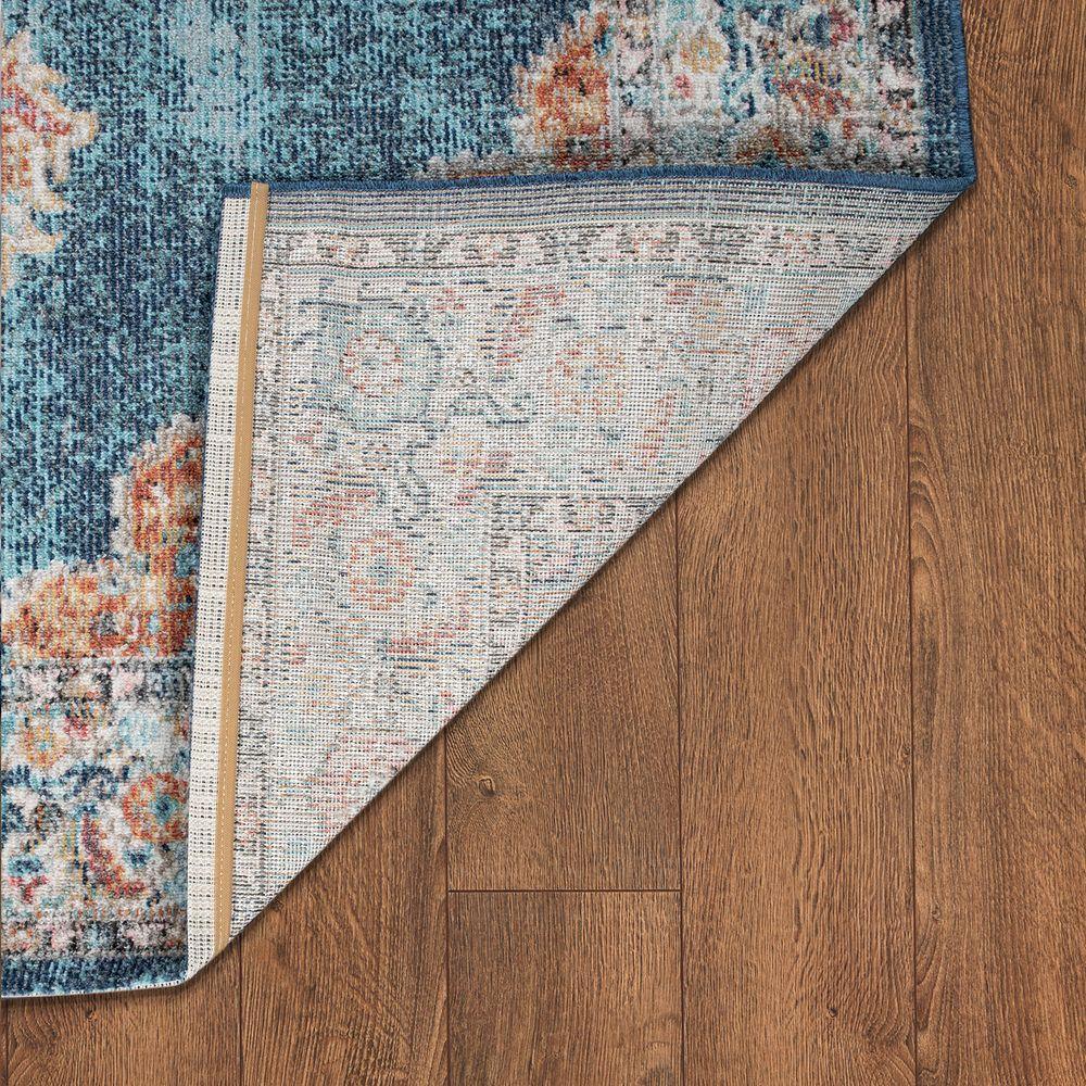 Indoor & Outdoor Rug For Patio, Oriental Look In Blue-3