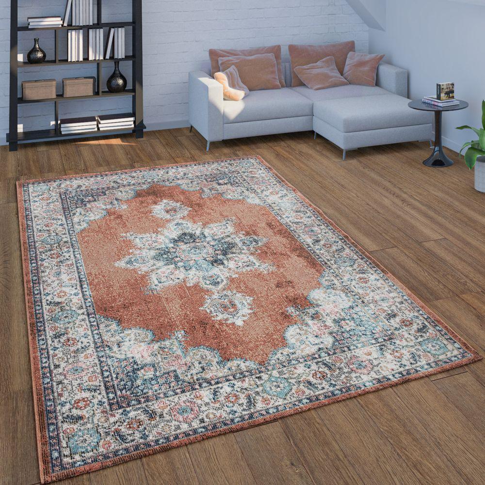 Indoor & Outdoor Rug For Patio, Oriental Pattern In Red-0