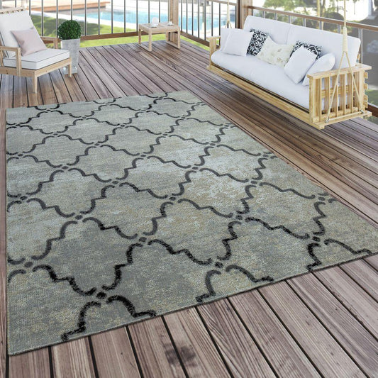 Indoor & Outdoor Rug Moroccan Pattern Grey-0