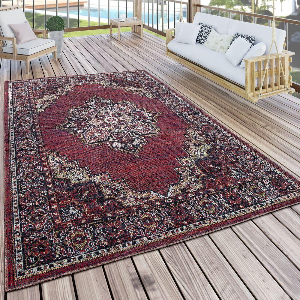 Indoor & Outdoor Rug Oriental Look Bordeaux Red-0