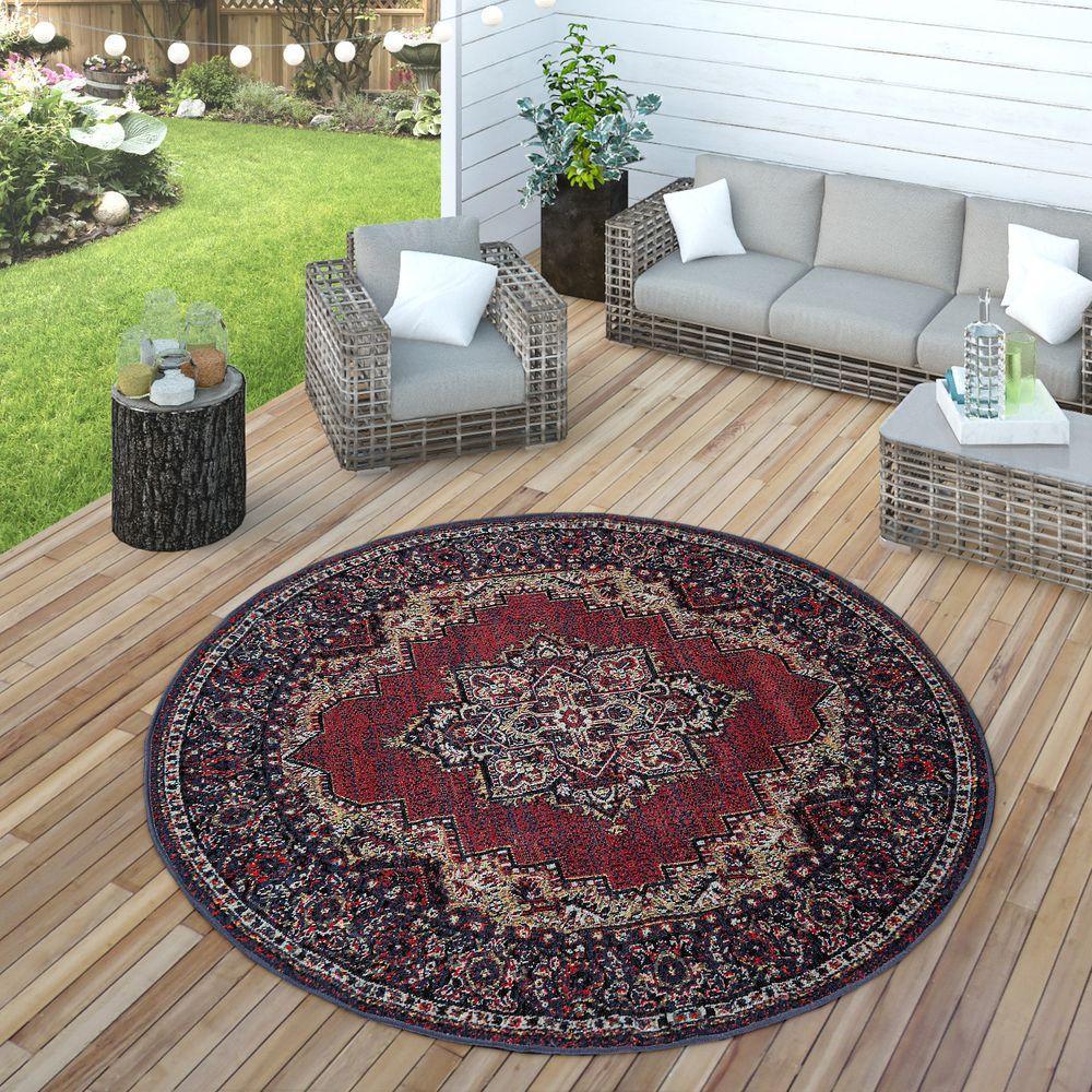 Indoor & Outdoor Rug Oriental Look Bordeaux Red-3