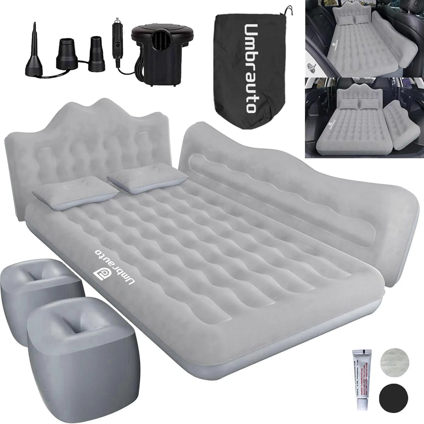 This car air mattress transforms your vehicle into a cozy sleeping sanctuary with thickened PVC fabric that's tough, waterproof, and leak-proof. The plush velvety surface feels amazing against your skin, while the ergonomic wave design cradles your body for genuinely restful sleep. With an impressive 600-pound weight capacity,

inflatable bed car air mattress blowup bed