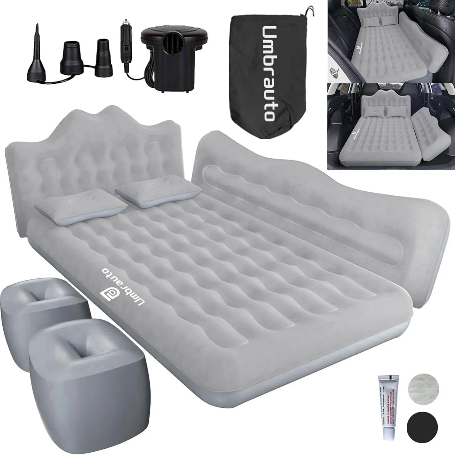 This car air mattress transforms your vehicle into a cozy sleeping sanctuary with thickened PVC fabric that's tough, waterproof, and leak-proof. The plush velvety surface feels amazing against your skin, while the ergonomic wave design cradles your body for genuinely restful sleep. With an impressive 600-pound weight capacity,

inflatable bed car air mattress blowup bed