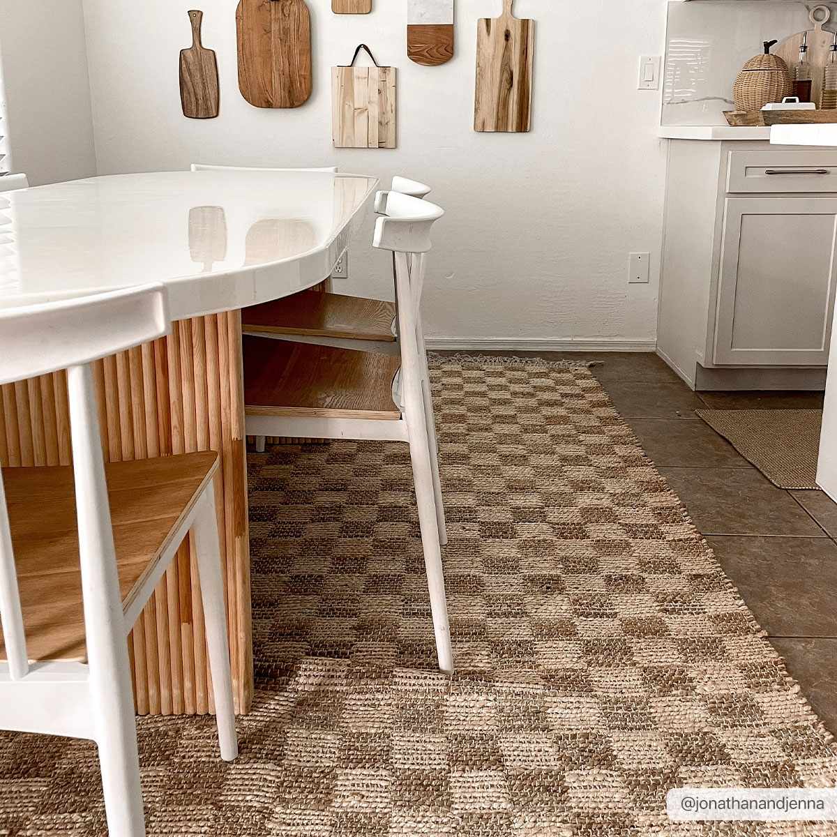 Ionut Checkered Jute Area Rug-3