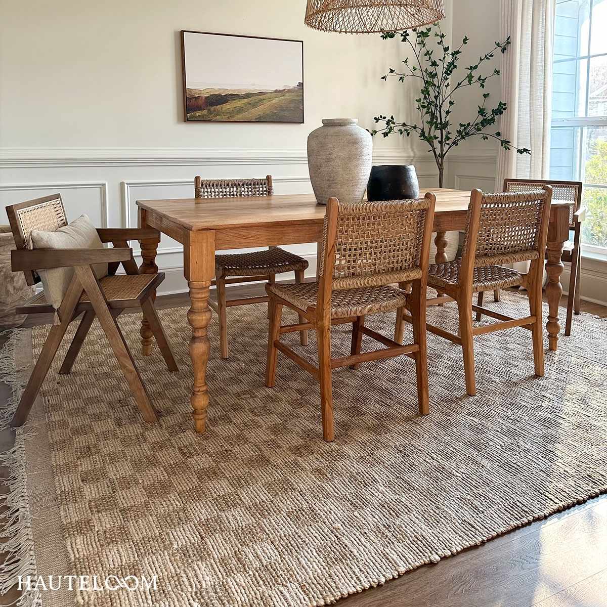 Ionut Checkered Jute Area Rug-1