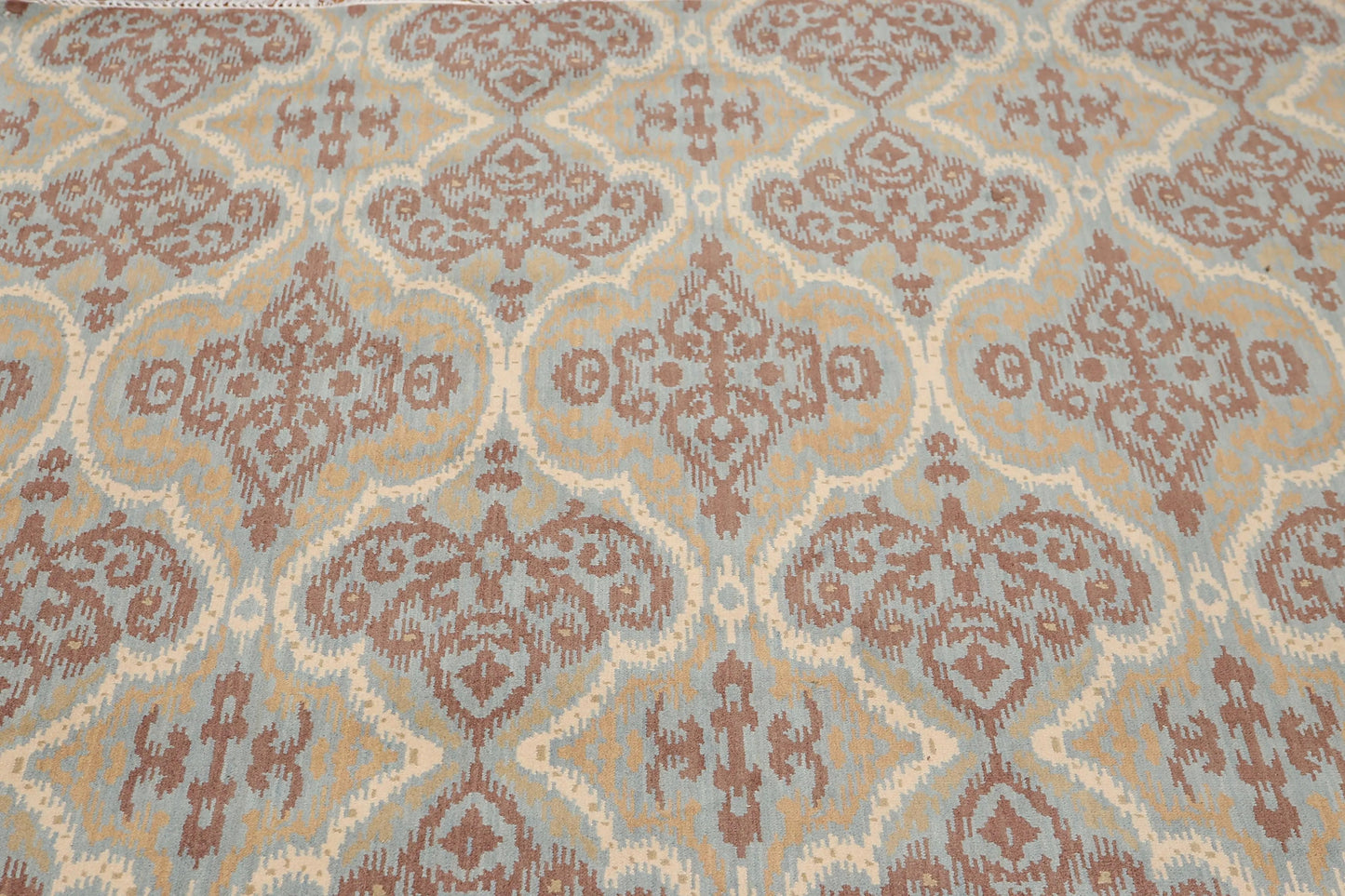 6' x 9' Hand Knotted IKAT Design 100% Wool Area rug Aqua-4