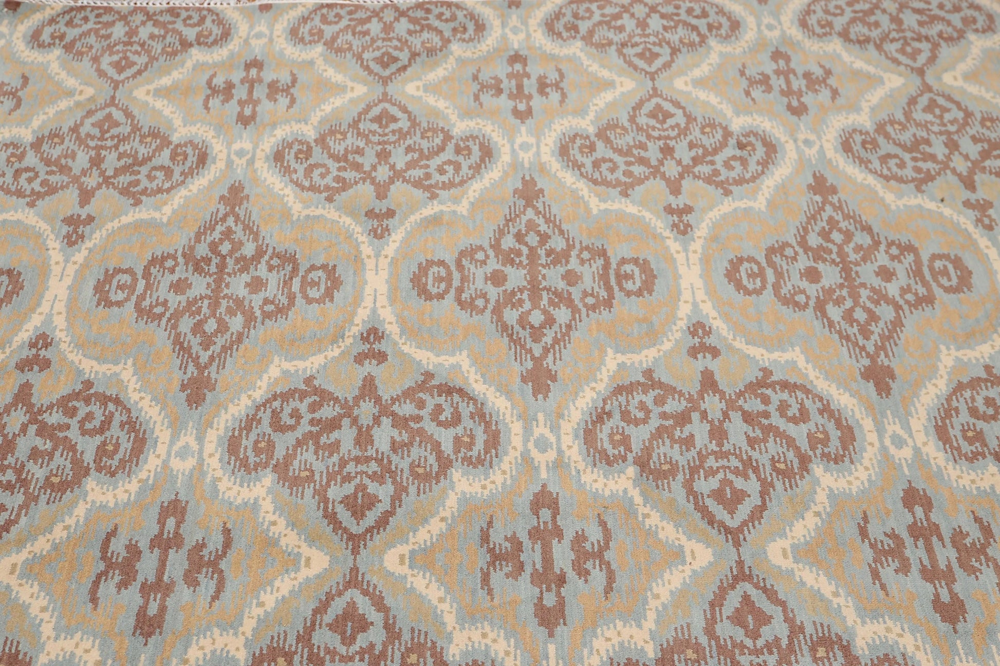 6' x 9' Hand Knotted IKAT Design 100% Wool Area rug Aqua-4