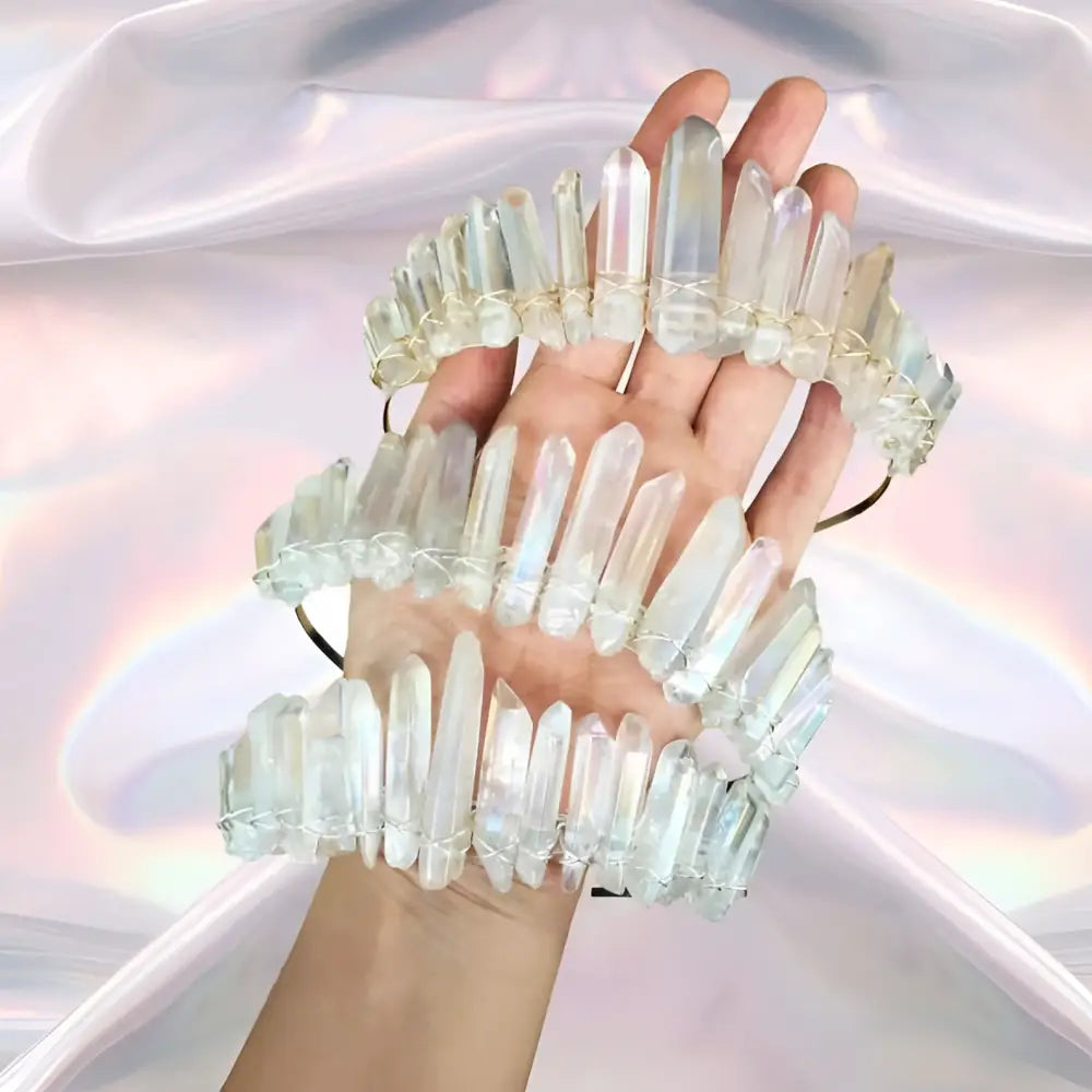 Iridescent Quartz Crown Headband Hair Accessories