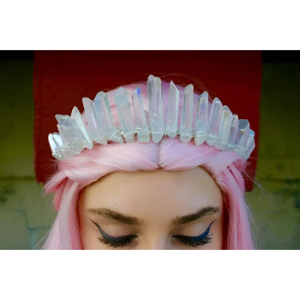 Iridescent Quartz Crown Headband Hair Accessories
