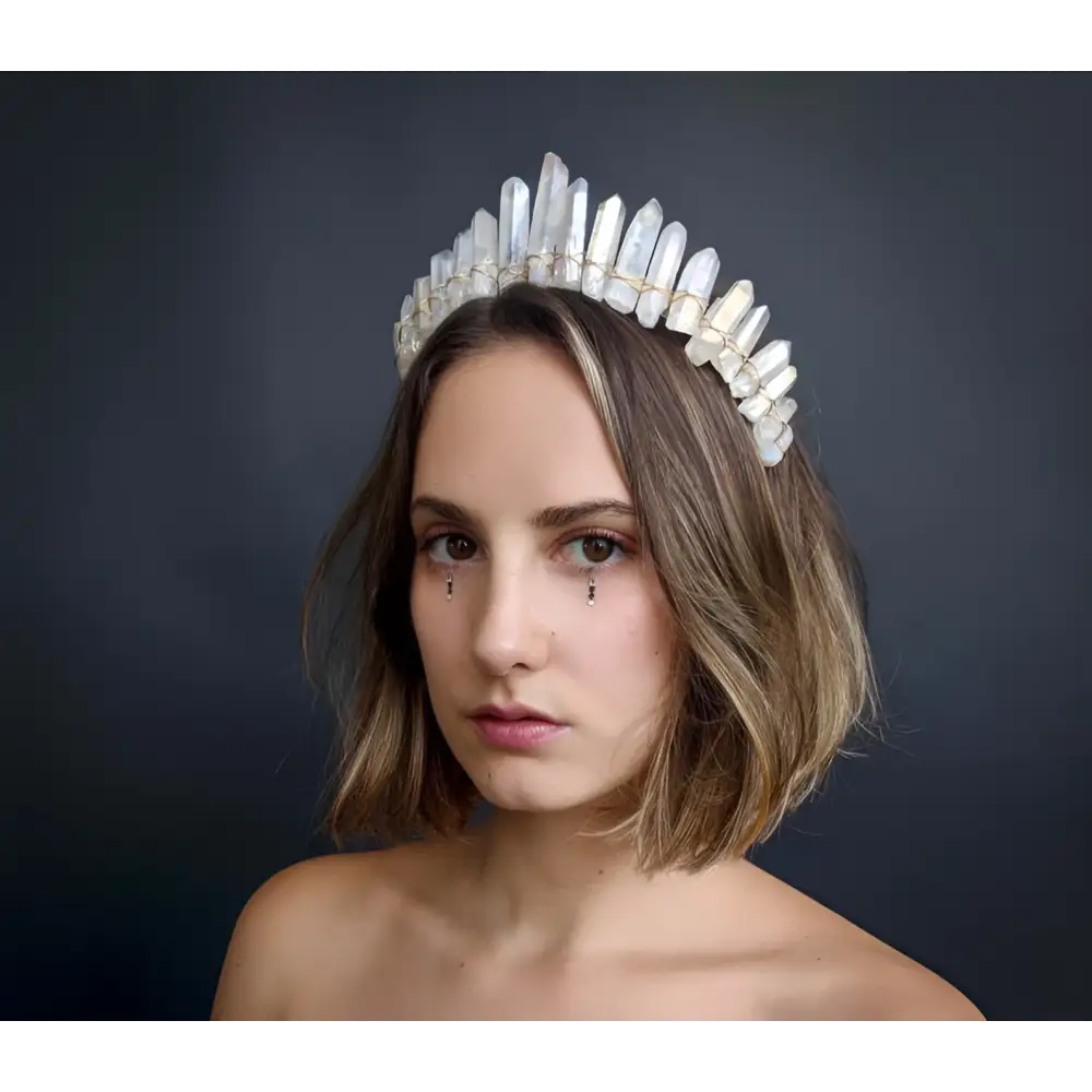 Iridescent Quartz Crown Headband Hair Accessories