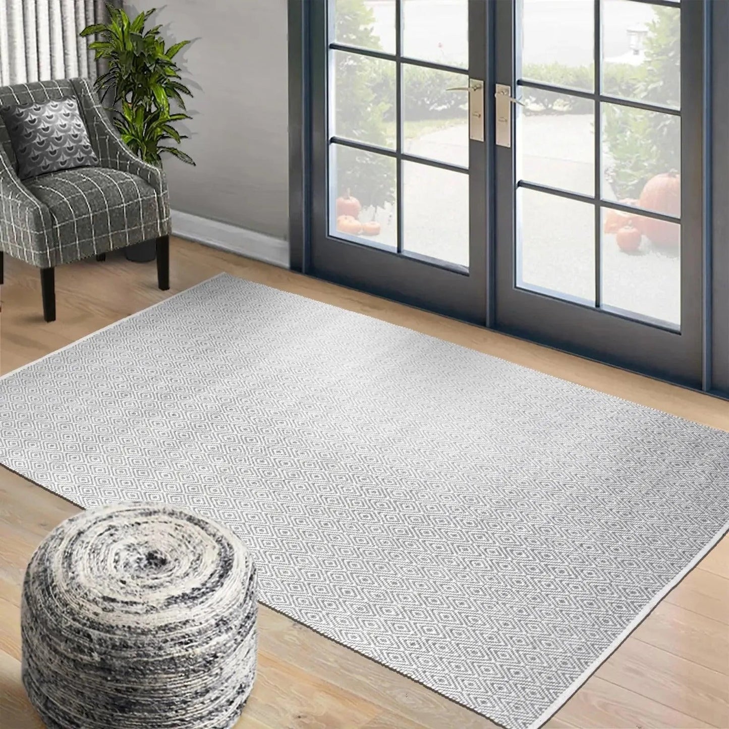 Multi Sizes Ivory, Taupe Hand Woven Traditional 100% Wool Oriental Area Rug-6