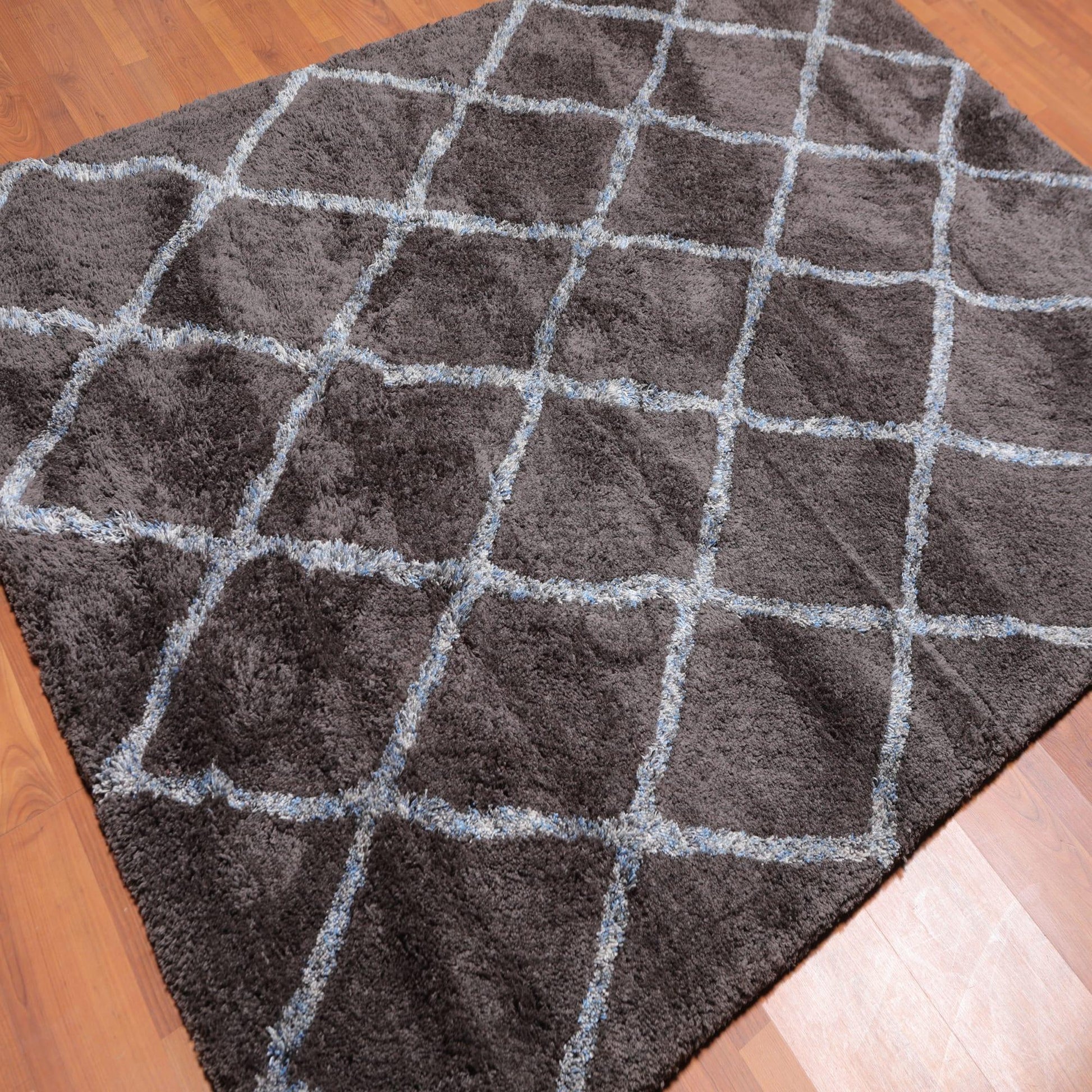 5'4" x 7'6" Handmade Super soft Moroccan Shag Area Rug Gray-4