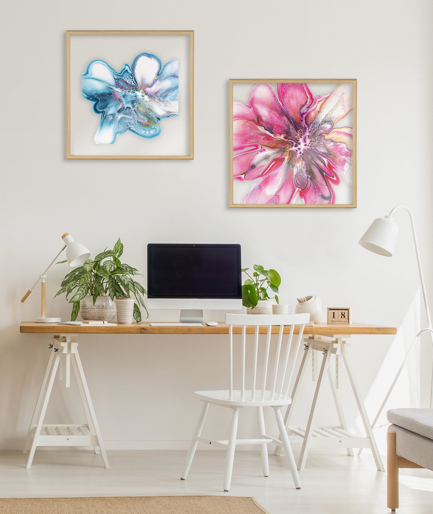 Blake Pink Blooms Framed Printed Art by Xizhou Xie