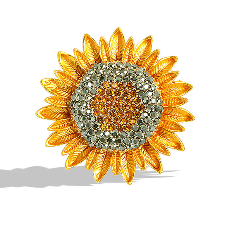 Yellow Sunflower Enamel Brooch